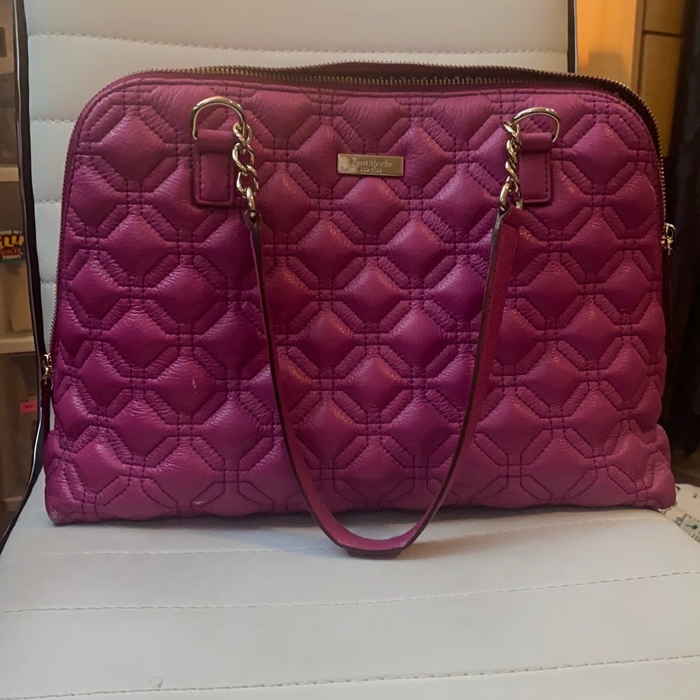 Quilted Kate Spade bag, magenta purse